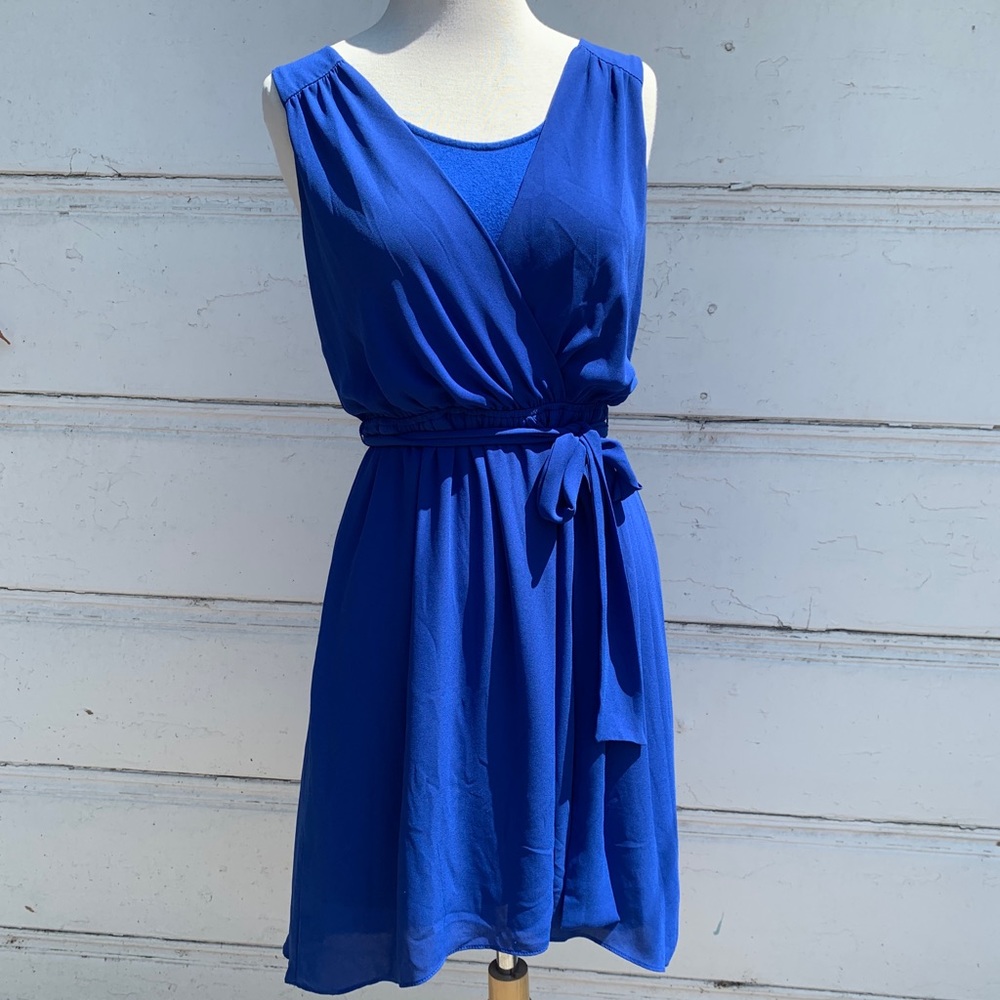 Bright Blue Layered Express Dress Size Medium